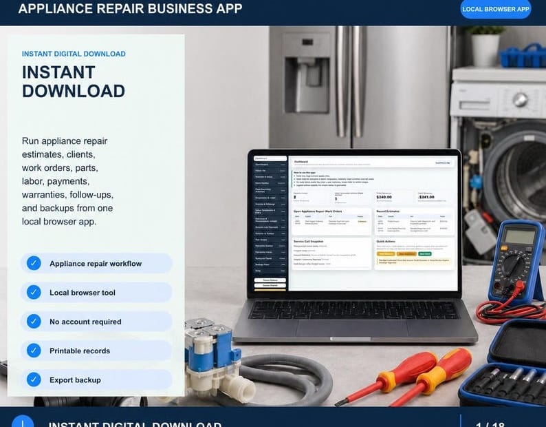 (image for) Appliance Repair Business App — Browser-Based