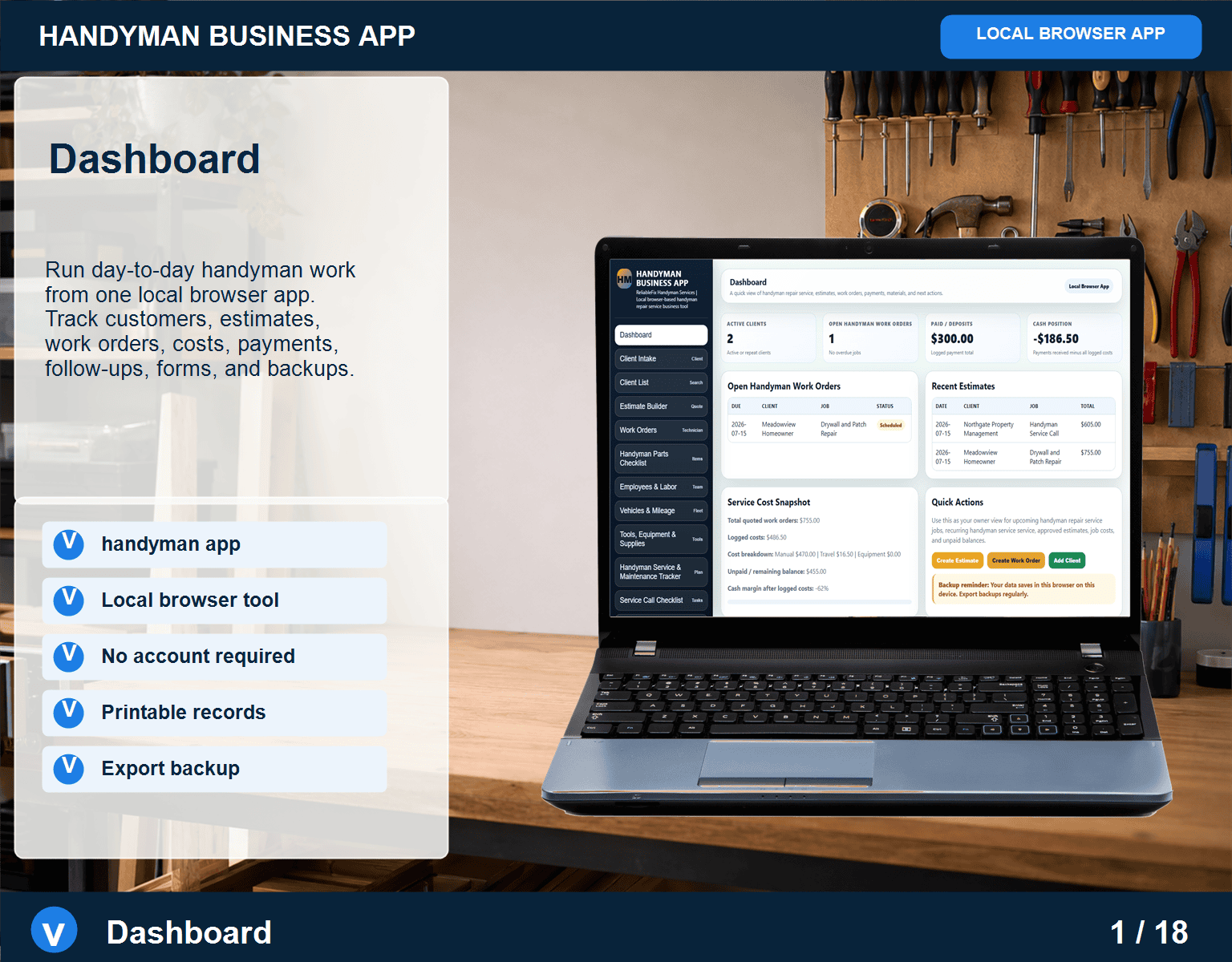 (image for) Handyman Business App — Browser-Based