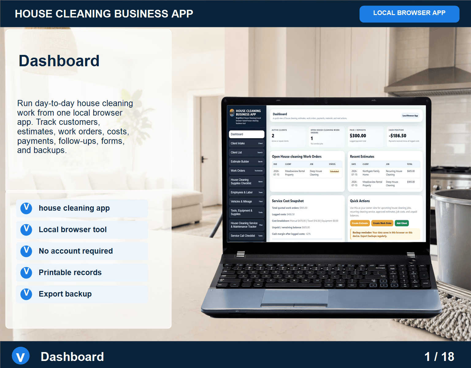 House Cleaning Business App — Browser-Based (image for) House Cleaning Business App — Browser-Based