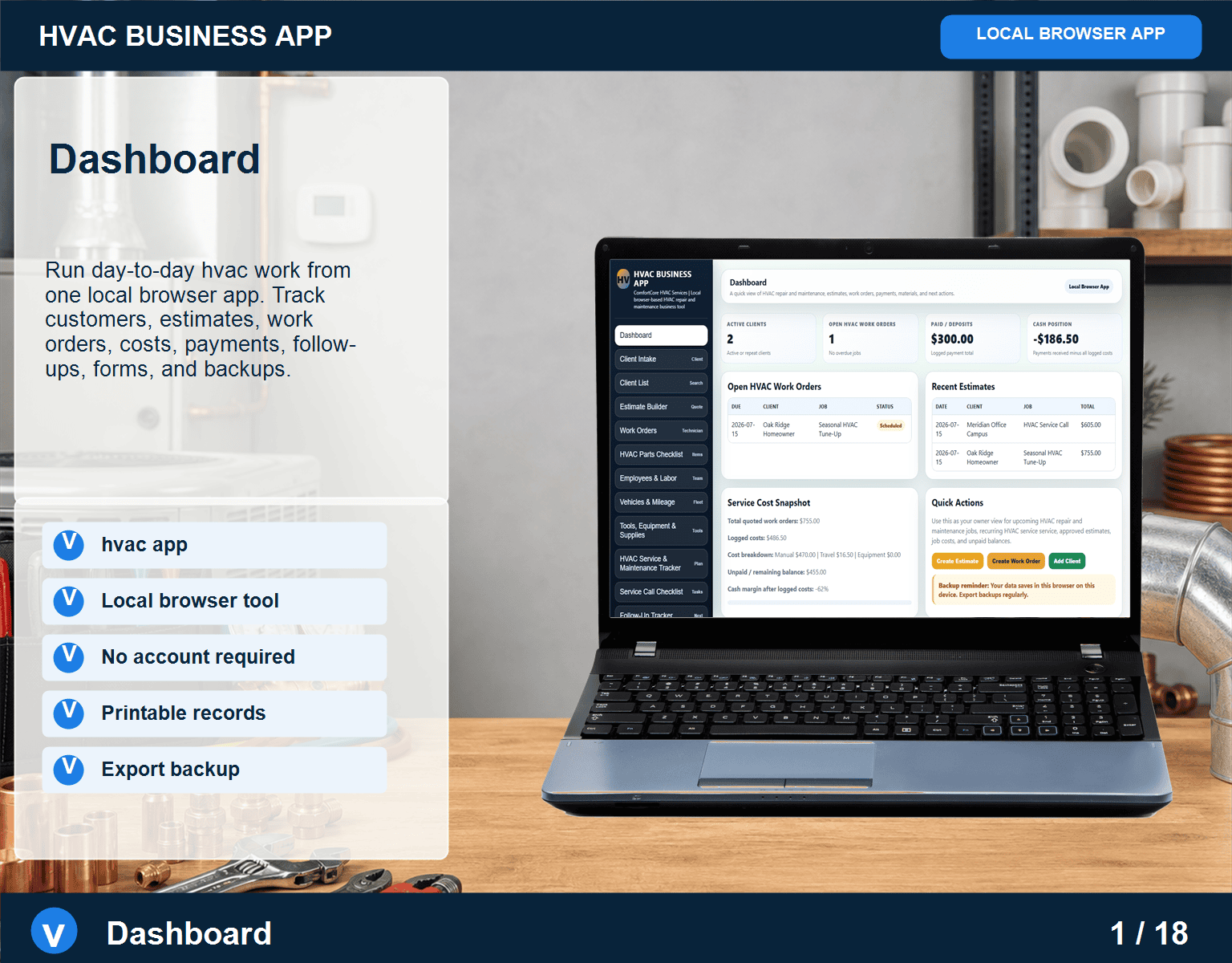 HVAC Business App — Browser-Based (image for) HVAC Business App — Browser-Based