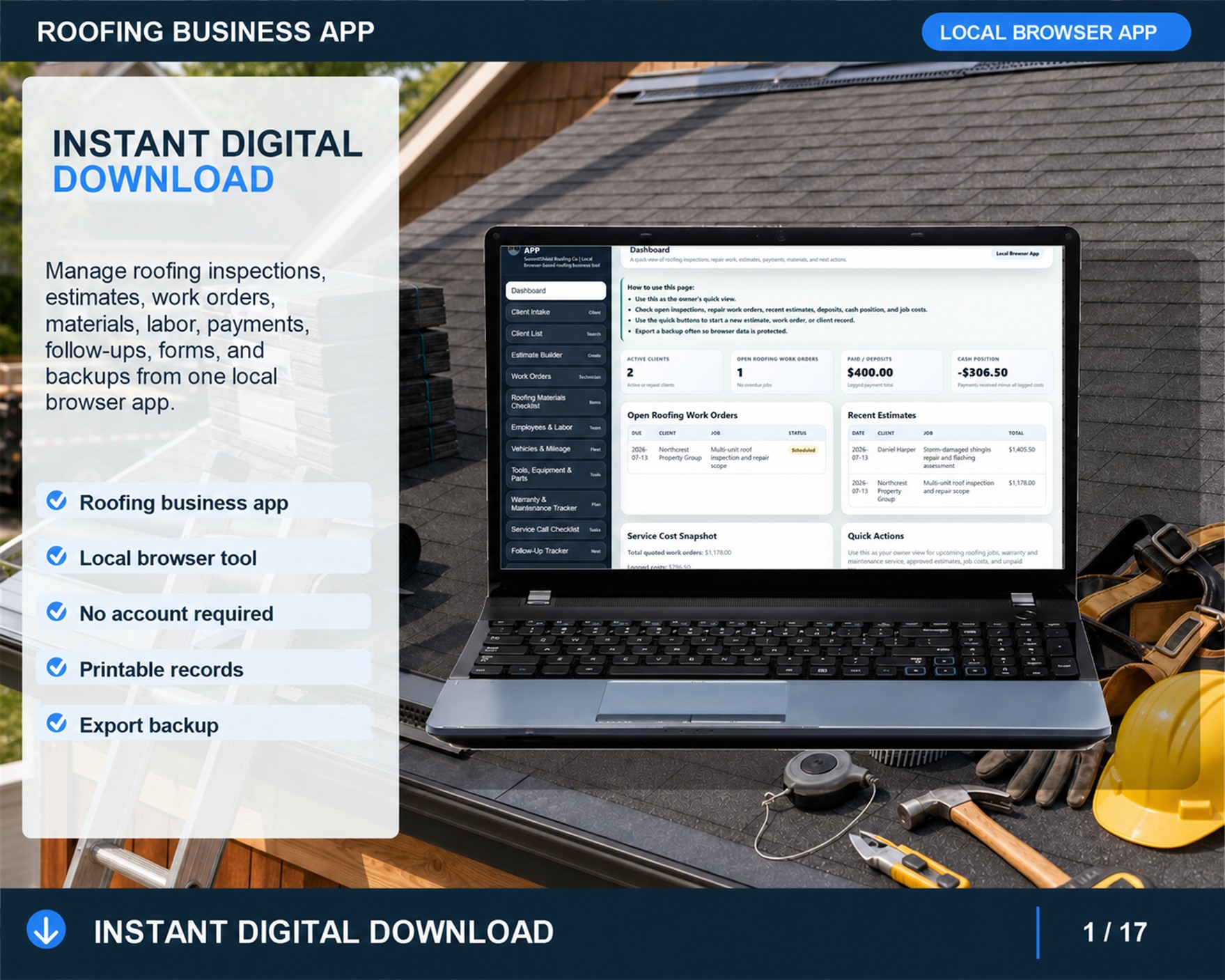 (image for) Roofing Business App — Browser-Based