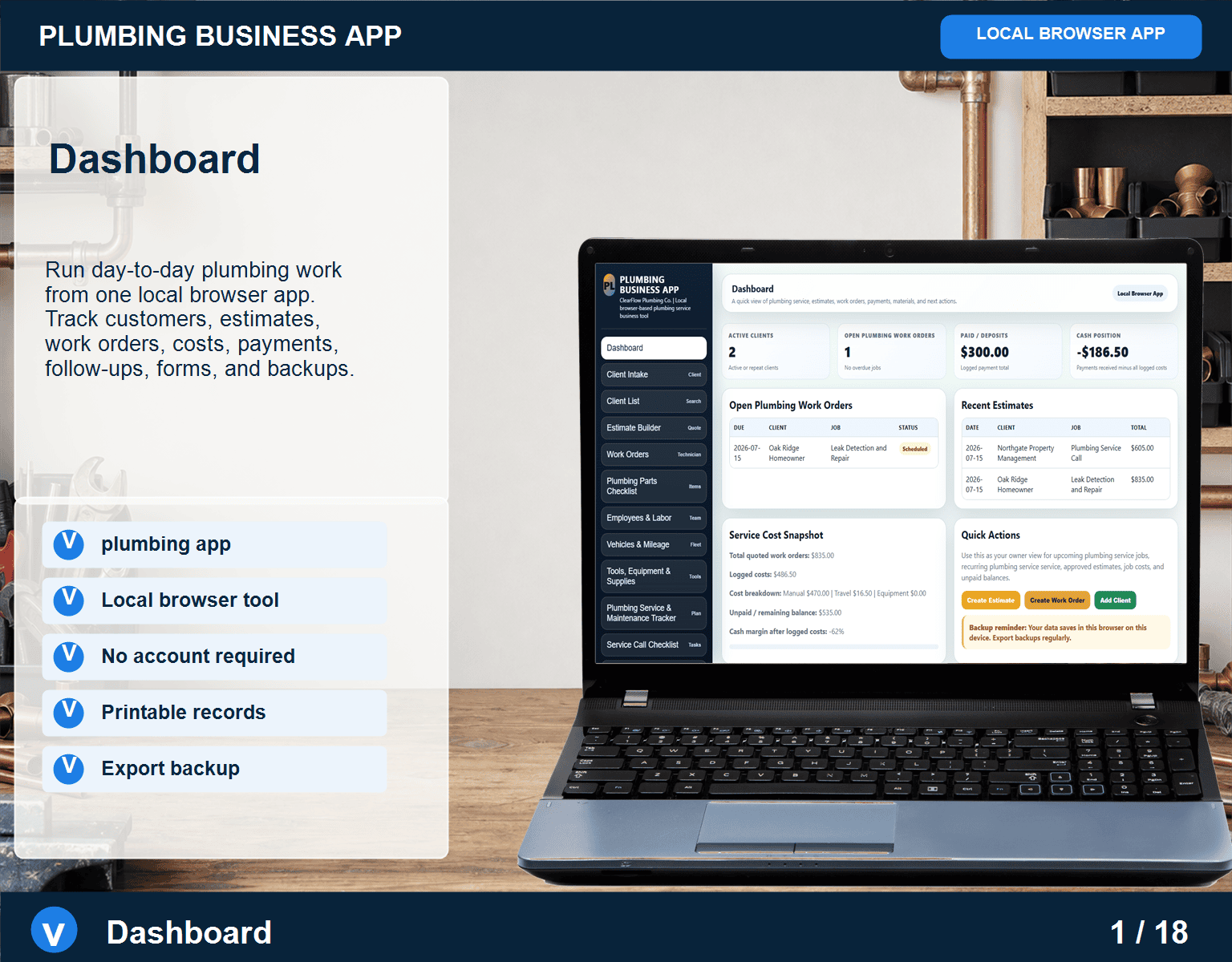 Plumbing Business App — Browser-Based (image for) Plumbing Business App — Browser-Based